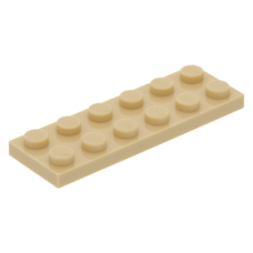 LEGO lapos elem 2x6, sárgásbarna (3795)