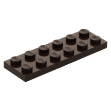 LEGO lapos elem 2x6, sötétbarna (3795)