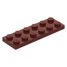 LEGO lapos elem 2x6, sötétpiros (3795)