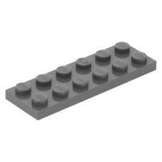 LEGO lapos elem 2x6, sötétszürke (3795)