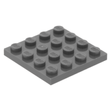 LEGO lapos elem 4x4, sötétszürke (3031)