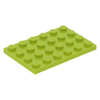 LEGO lapos elem 4x6, lime (3032)