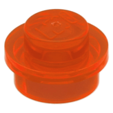 LEGO lapos elem kerek 1x1, átlátszó neon narancssárga (4073)