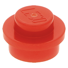 LEGO lapos elem kerek 1x1, piros (4073)