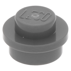 LEGO lapos elem kerek 1x1, sötétszürke (4073)
