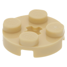 LEGO lapos elem kerek 2x2, sárgásbarna (4032)