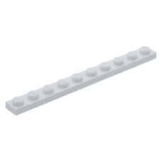 LEGO lapos elem 1x10, fehér (4477)