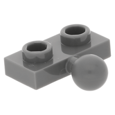 LEGO lapos elem 1×2 egyik oldalán golyóval, sötétszürke (14417)