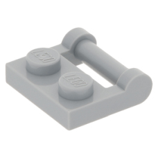 LEGO lapos elem 1x2 zárt végű fogantyúval, világosszürke (48336)