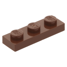 LEGO lapos elem 1x3, vörösesbarna (3623)