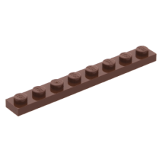 LEGO lapos elem 1x8, vörösesbarna (3460)