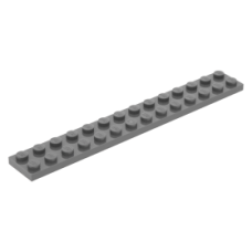LEGO lapos elem 2x14, sötétszürke (91988)