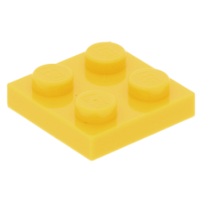 LEGO lapos elem 2x2, sárga (3022)
