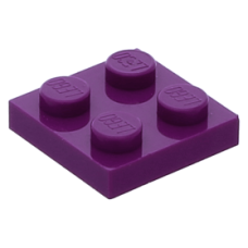 LEGO lapos elem 2x2, sötétlila (3022)