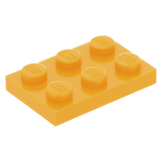 LEGO lapos elem 2x3, világos narancssárga (3021)