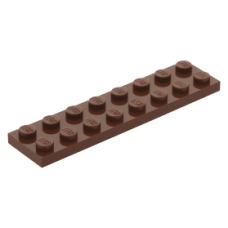 LEGO lapos elem 2x8, vörösesbarna (3034)