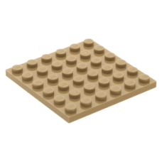 LEGO lapos elem 6x6, sötét sárgásbarna (3958)