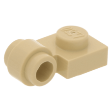 LEGO lapos elem 1x1 gyűrűs oldalán két bütyökkel, sárgásbarna (4081b)