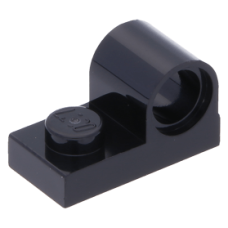 LEGO lapos elem 1×2 tetején pin csatlakozóval, fekete (11458)