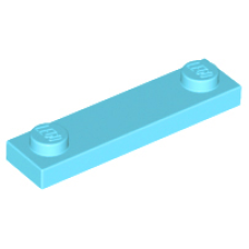 LEGO lapos elem 1x4 2 db bütyökkel, közép azúrkék (92593/41740)