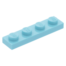 LEGO lapos elem 1x4, közép azúrkék (3710)