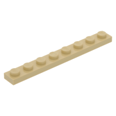 LEGO lapos elem 1x8, sárgásbarna (3460)