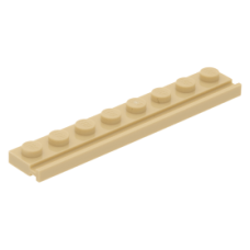 LEGO lapos elem 1×8 sínnel, sárgásbarna (4510)