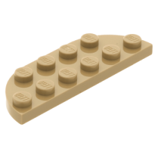 LEGO lapos elem 2x6 hosszú oldalán lekerekített sarkokkal, sötét sárgásbarna (18980)