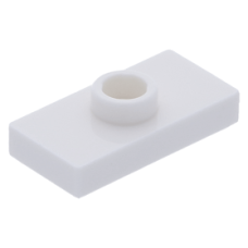 LEGO lapos elem 1 bütyökkel középen 1×2, fehér (15573/3794)
