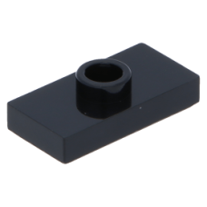 LEGO lapos elem 1 bütyökkel középen 1x2, fekete (15573/3794)