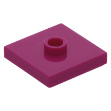 LEGO lapos elem 1 bütyökkel középen 2×2, bíborvörös (87580)