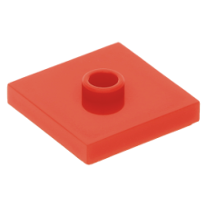 LEGO lapos elem 2x2 1 bütyökkel középen, piros (87580)