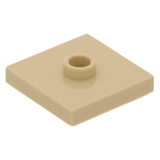 LEGO lapos elem 1 bütyökkel középen 2×2, sárgásbarna (87580)