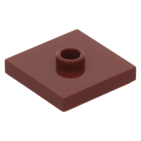 LEGO lapos elem 1 bütyökkel középen 2x2, sötétpiros (87580)