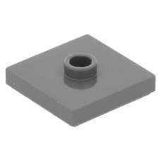 LEGO lapos elem 1 bütyökkel középen 2×2, sötétszürke (87580)