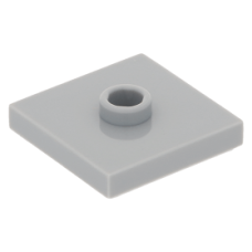 LEGO lapos elem 1 bütyökkel középen 2×2, világosszürke (87580)