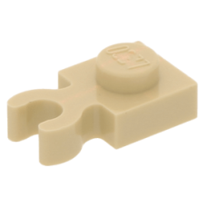 LEGO lapos elem 1x1 fogóval, sárgásbarna (4085d)