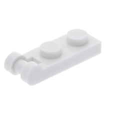 LEGO lapos elem 1×2 egyik végén fogantyúval, fehér (60478)