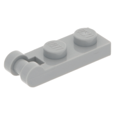 LEGO lapos elem 1x2 egyik végén fogantyúval, világosszürke (60478)