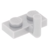 LEGO lapos elem 1x2 horoggal (5mm), világosszürke (4623/88072)