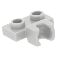LEGO lapos elem 1x2 oldalán csatlakozóval, világosszürke (14704)