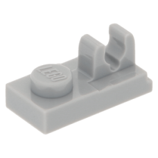 LEGO lapos elem 1×2 tetején fogóval, világosszürke (92280)