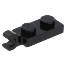 LEGO lapos elem 1×2 vízszintes fogóval, fekete (63868)