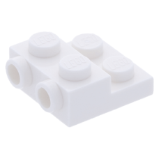 LEGO lapos elem 2x2x2/3 oldalán két bütyökkel, fehér (99206)