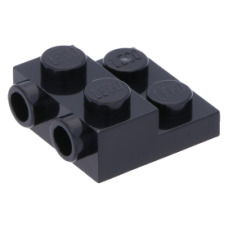 LEGO lapos elem 2x2x2/3 oldalán két bütyökkel, fekete (99206)