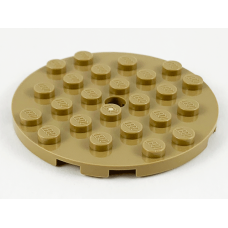 LEGO lapos elem kerek lyukkal középen 6x6, sötét sárgásbarna (11213)