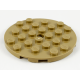 LEGO lapos elem kerek lyukkal középen 6x6, sötét sárgásbarna (11213)