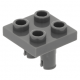 LEGO lapos elem 2x2 alul 2db pin csatlakozóval, sötétszürke (15092)