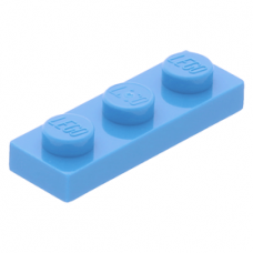LEGO lapos elem 1x3, sötét azúrkék (3623)