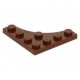 LEGO lapos elem 4x4 kör alakú kivágással, vörösesbarna (35044)
